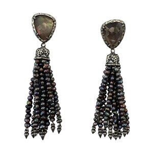 Kendra Scott Blossom Statement Earrings - Grey Illusion Black MOP